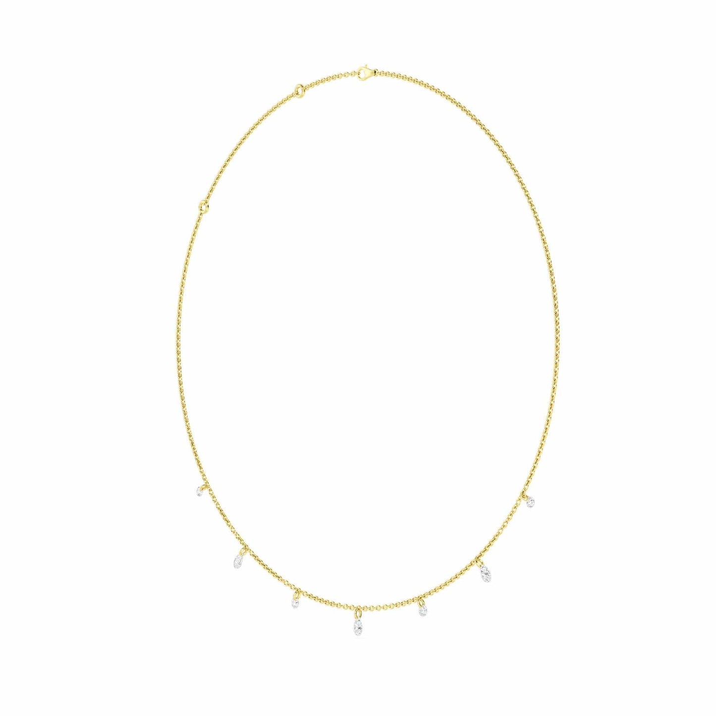 1.00 Carat Pierced Round & Pear Lab Grown Diamond Necklace