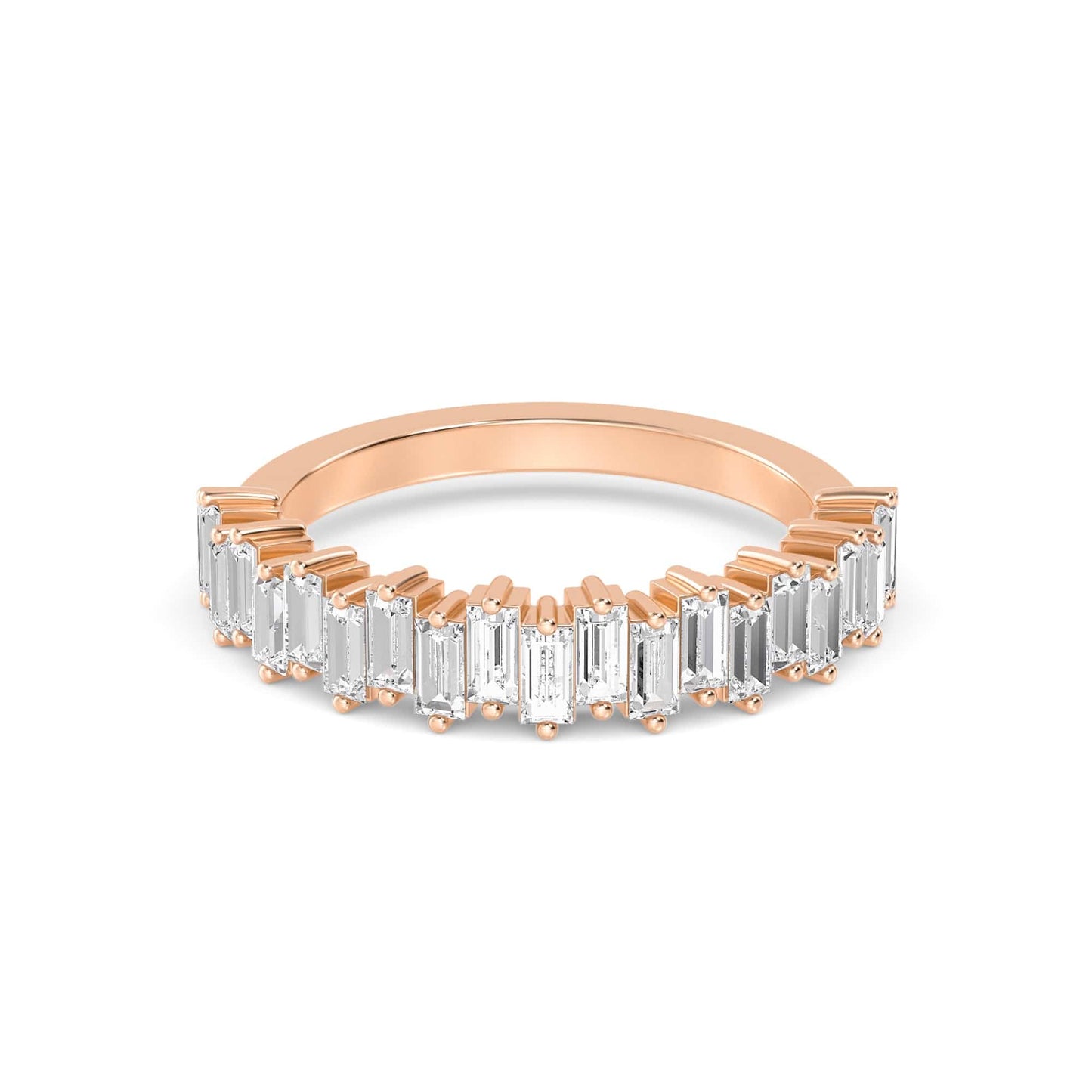 1 Carat Baguette Lab-Grown Diamond 3/4 Eternity Band in 14k Yellow Gold