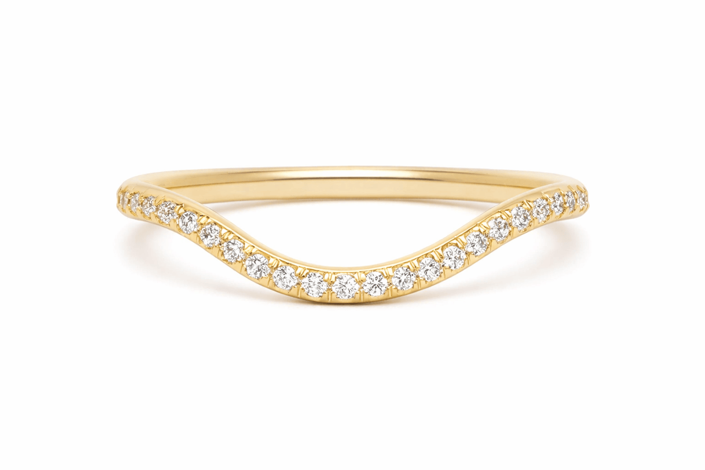 Soft Contour Diamond Band in 14K Yellow Gold