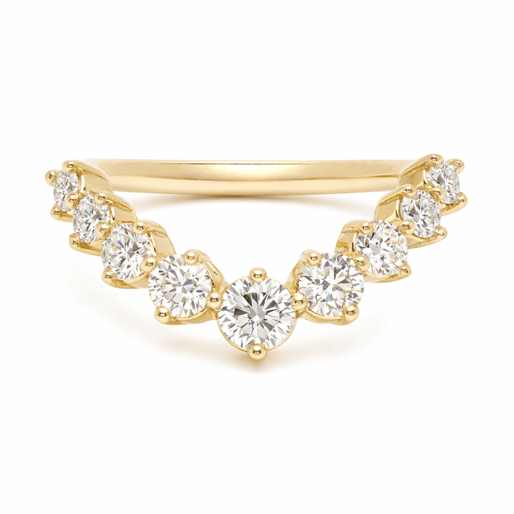 The Crown Contour Diamond Band In 14K Yellow Gold