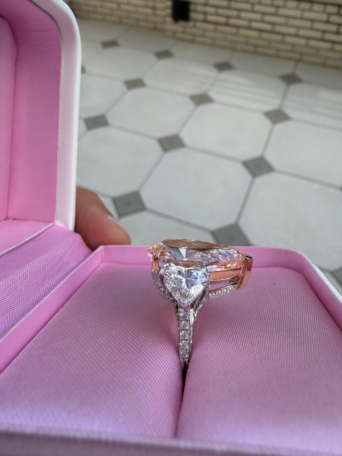 15.85 Carats Pear Shaped Fancy Vivid Pink High Jewelry Lab Grown Diamond Engagement Ring
