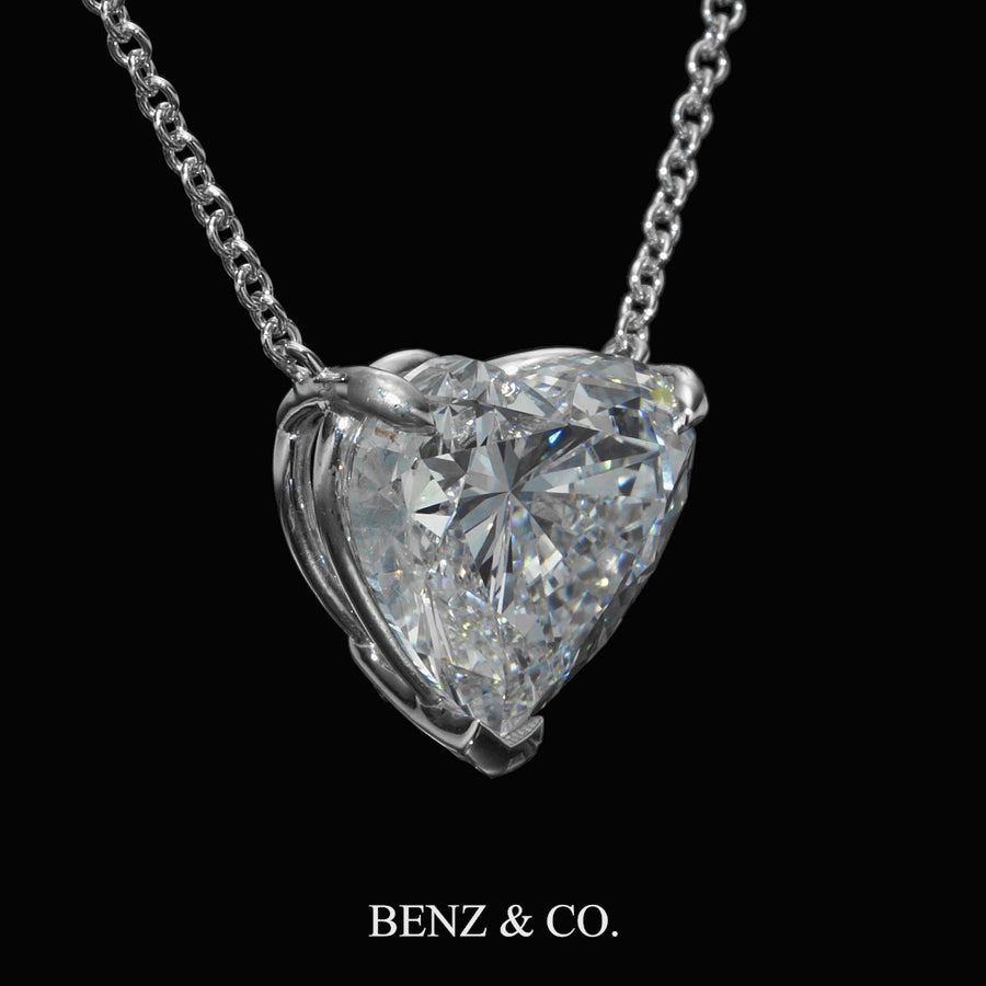 5.12 ct Lab Grown Heart Shape Diamond Solitaire Pendant Necklace