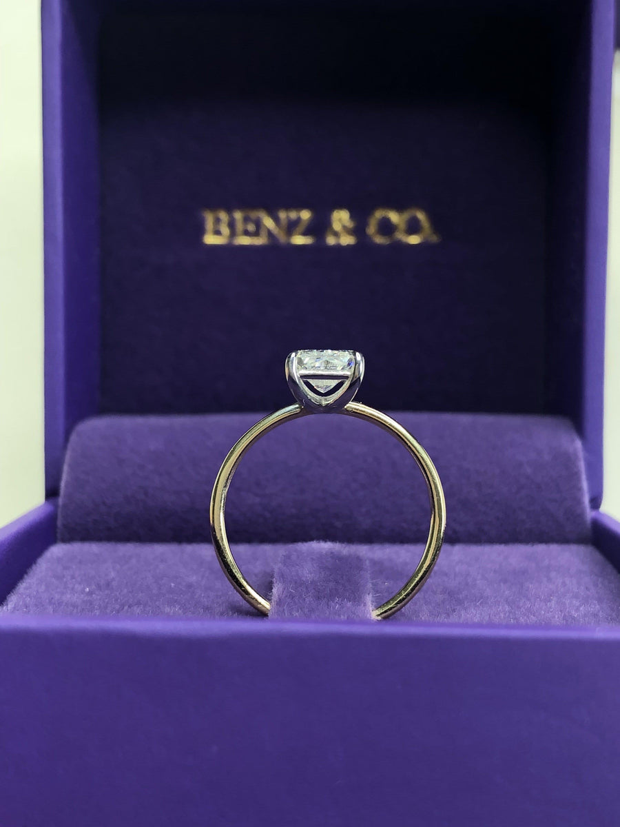 0.80 Carat Radiant Cut Two Tone Diamond Engagement Ring - BenzDiamonds