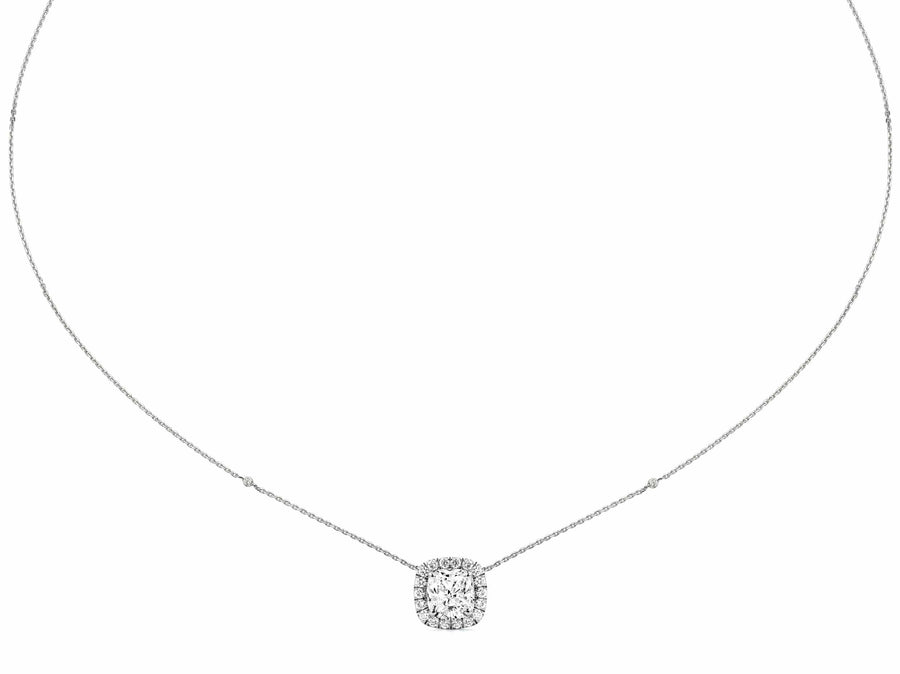 Lovely 0.33 Carat Cushion Cut Diamond Pendant Necklace In 18K Rose Gold  Plating Over Silver - Walmart.com