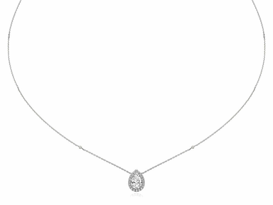 Moissanite Pendant Teardrop Diamond Necklace at Rs 7500 | Jaipur | ID:  2852619510662