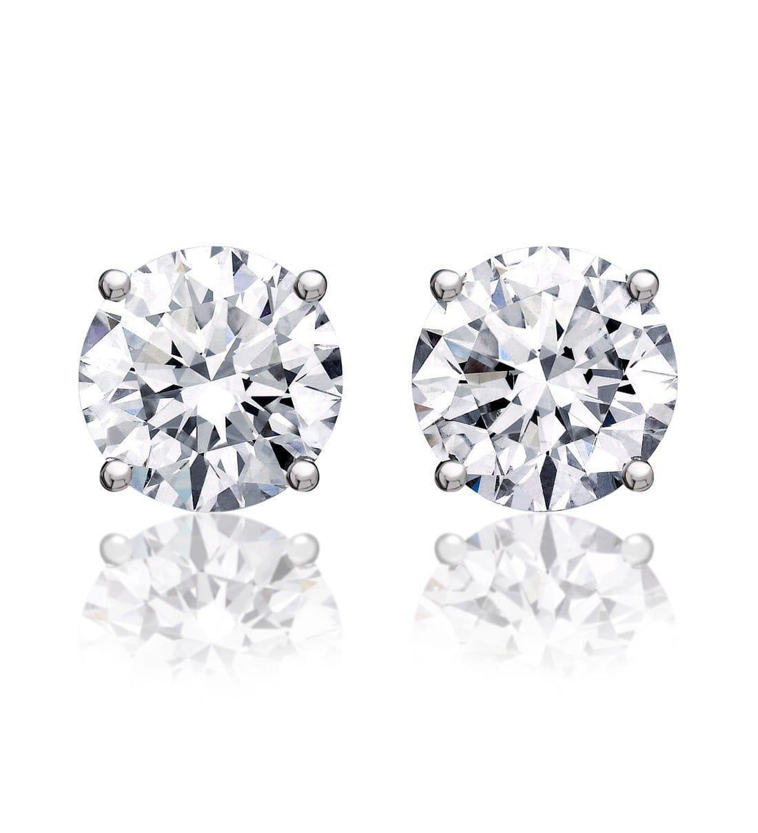 2 ct Round Brilliant Cut Diamond Stud Earrings - BenzDiamonds