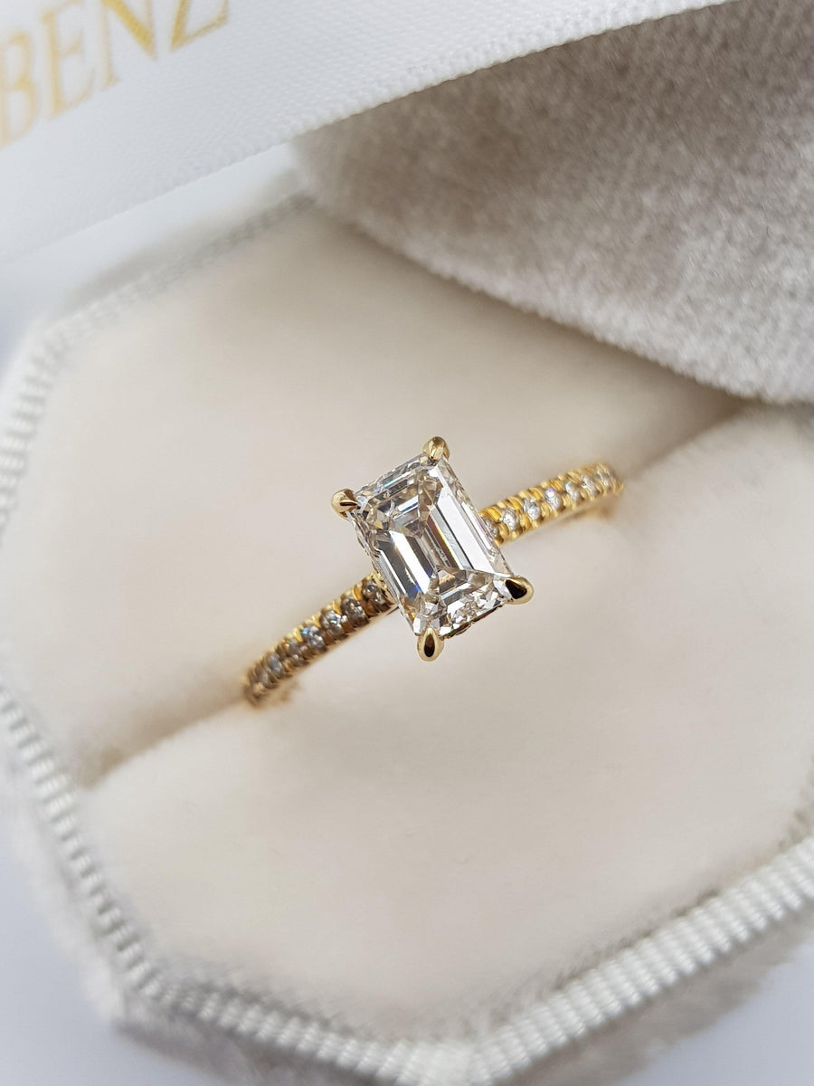 1.46 ct Emerald Cut Diamond Engagement Ring - BenzDiamonds