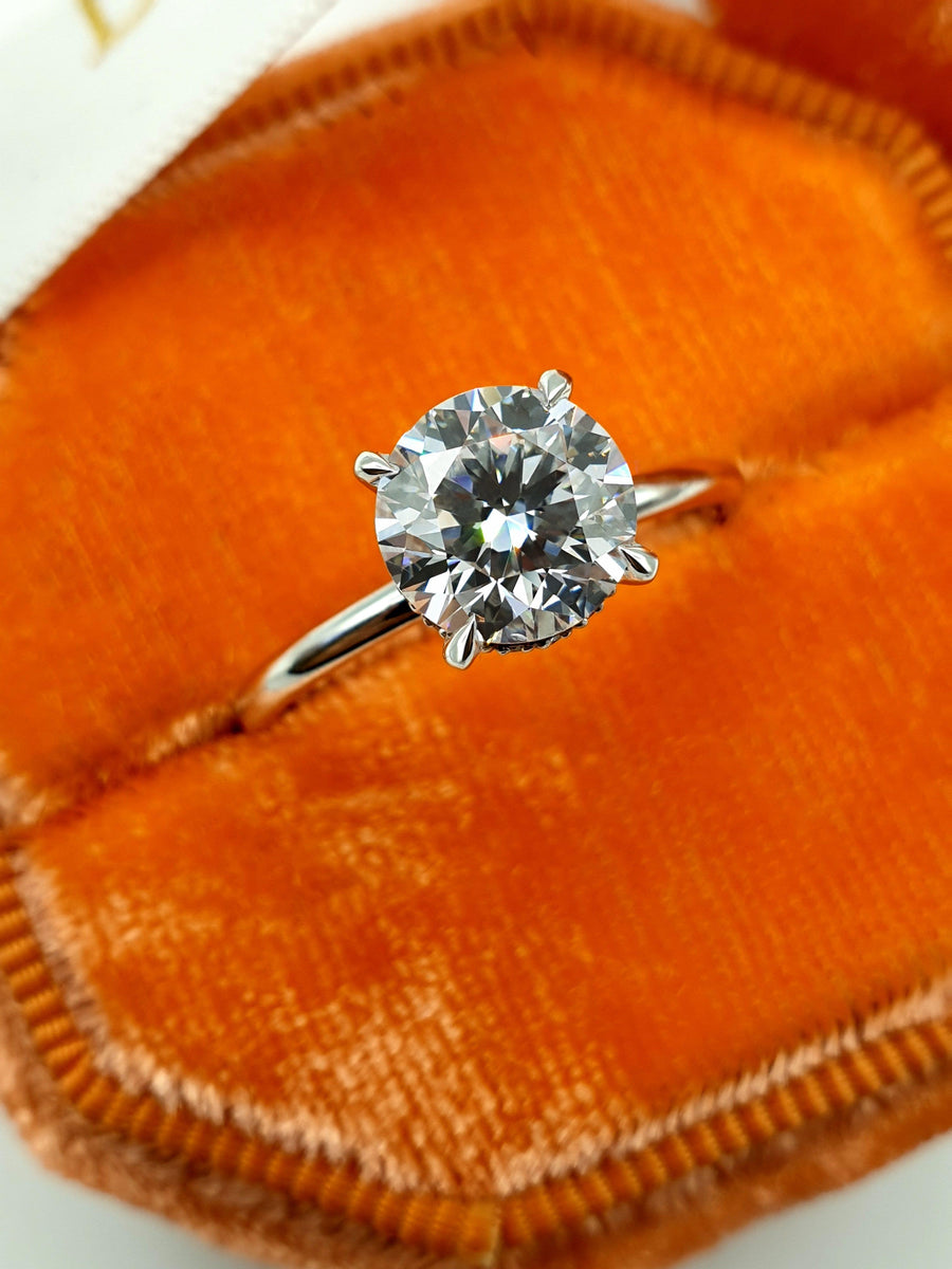 1 Carat Round Brilliant Cut Diamond Engagement Ring – Benz & Co Diamonds