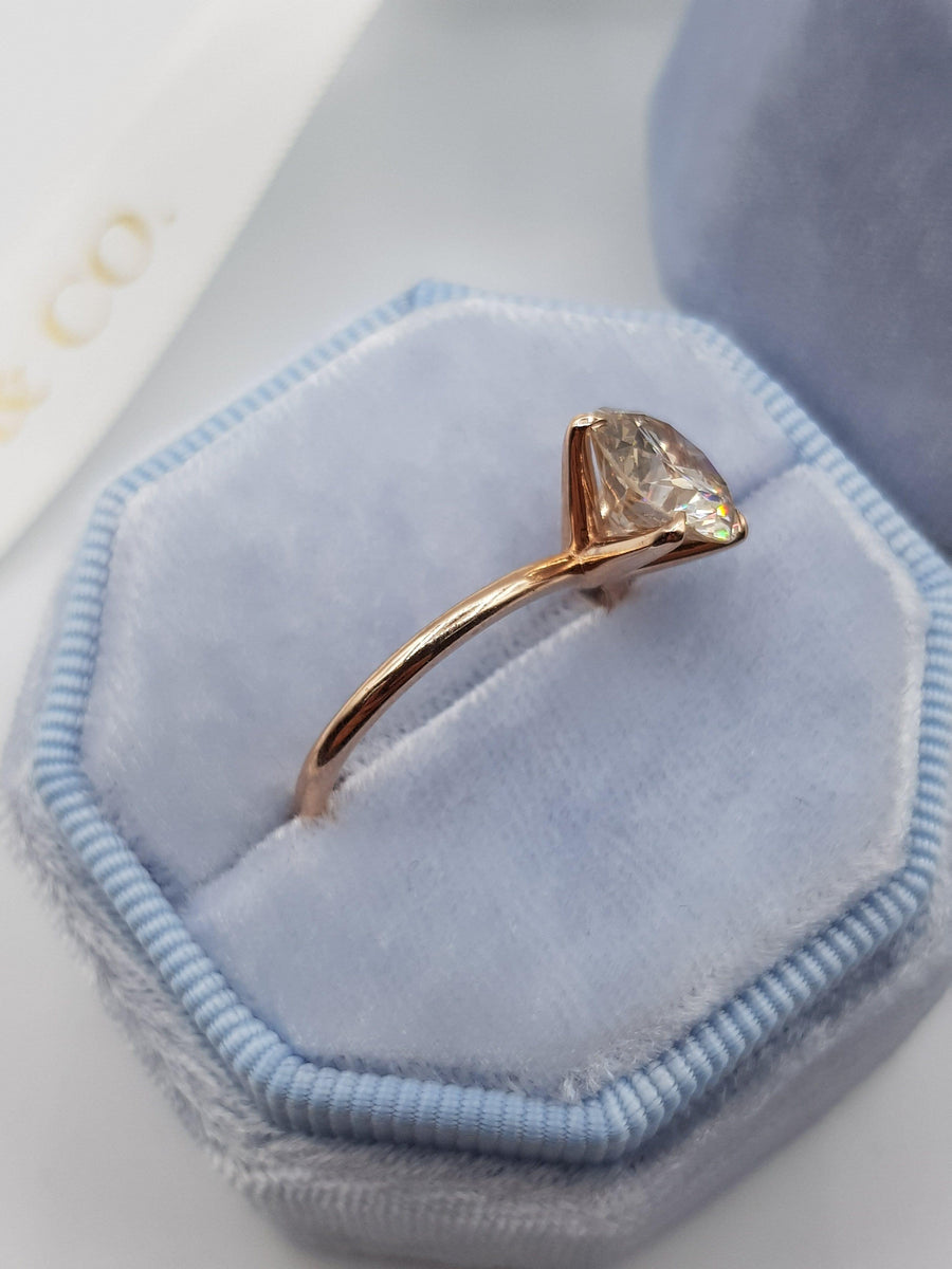 2 Carat Round Brilliant Cut Diamond Engagement Ring in Rose Gold - BenzDiamonds