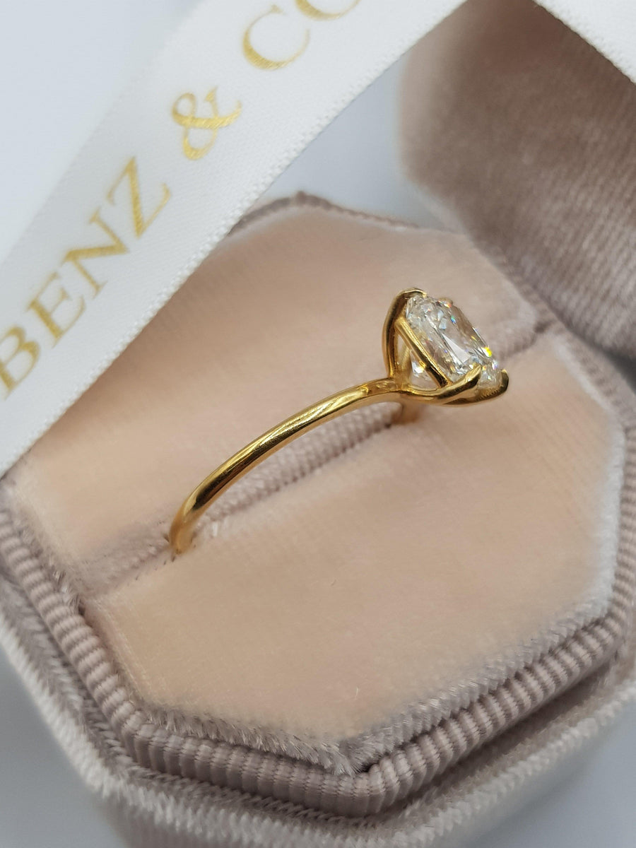 1.73 Carat Cushion Cut Solitaire Diamond Engagement Ring - BenzDiamonds