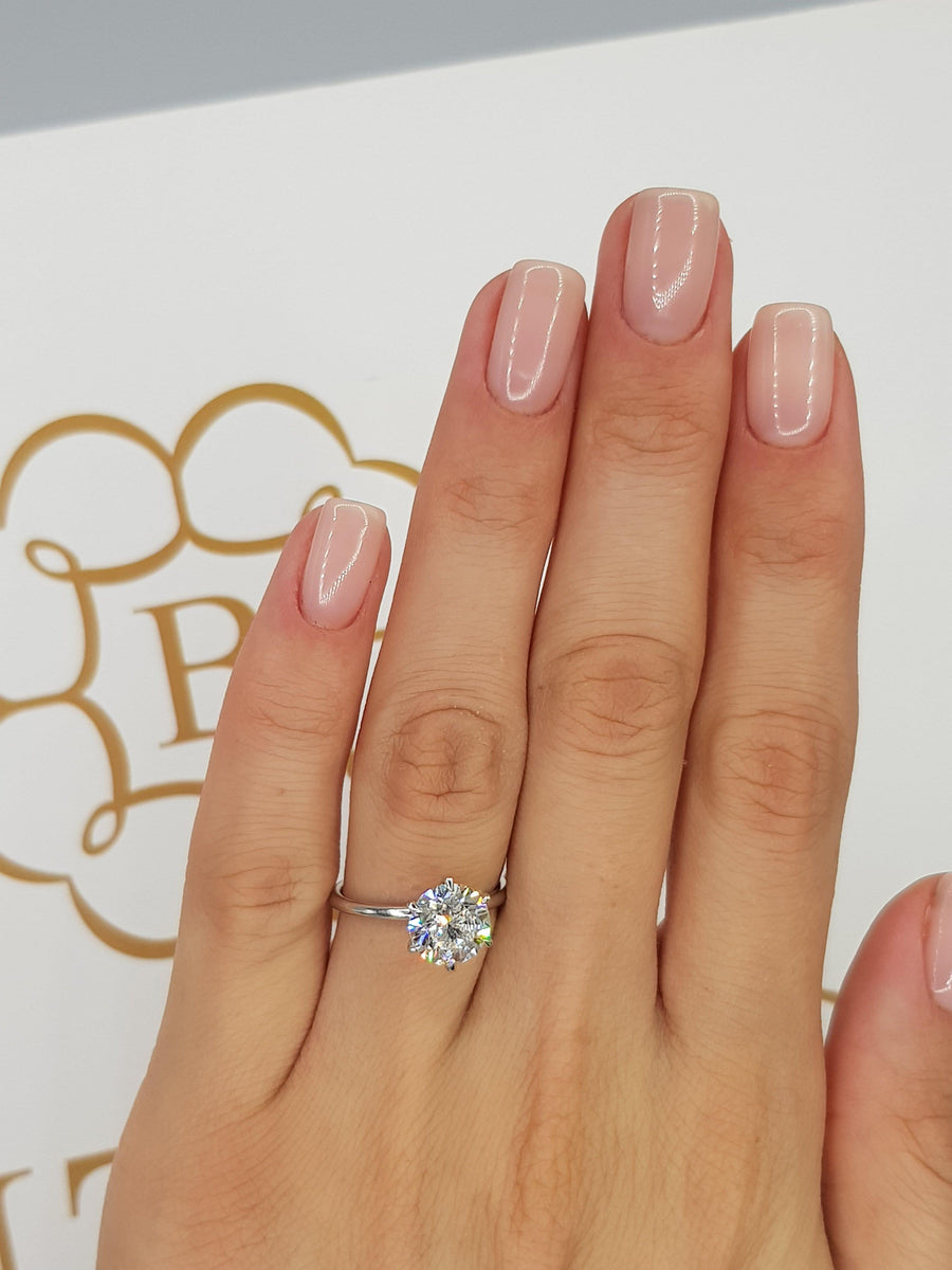 1 Carat Round Brilliant Cut Six Prongs Diamond Engagement Ring - BenzDiamonds