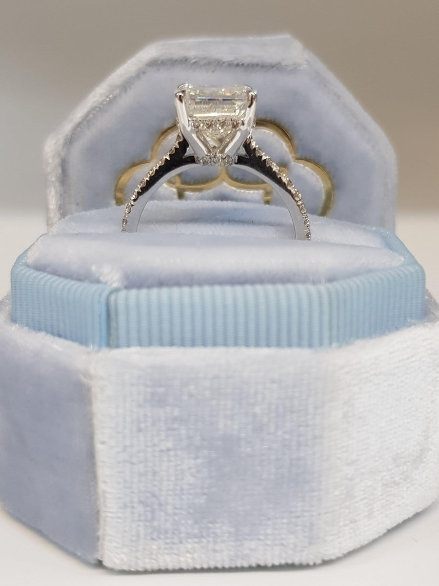 4 Carats Cushion Cut Cathedral Diamond Engagement Ring - BenzDiamonds