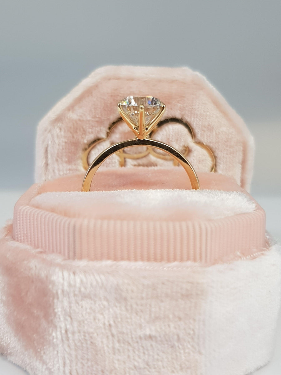 2 Carat Round Brilliant Cut Diamond Engagement Ring in Yellow Gold - BenzDiamonds