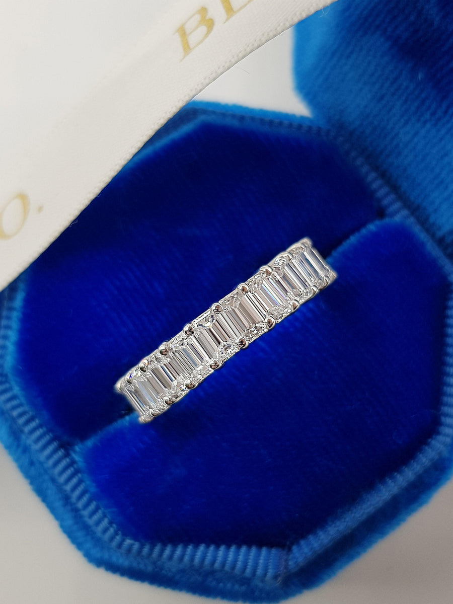 5 ct Emerald Cut Diamond Eternity Band - BenzDiamonds