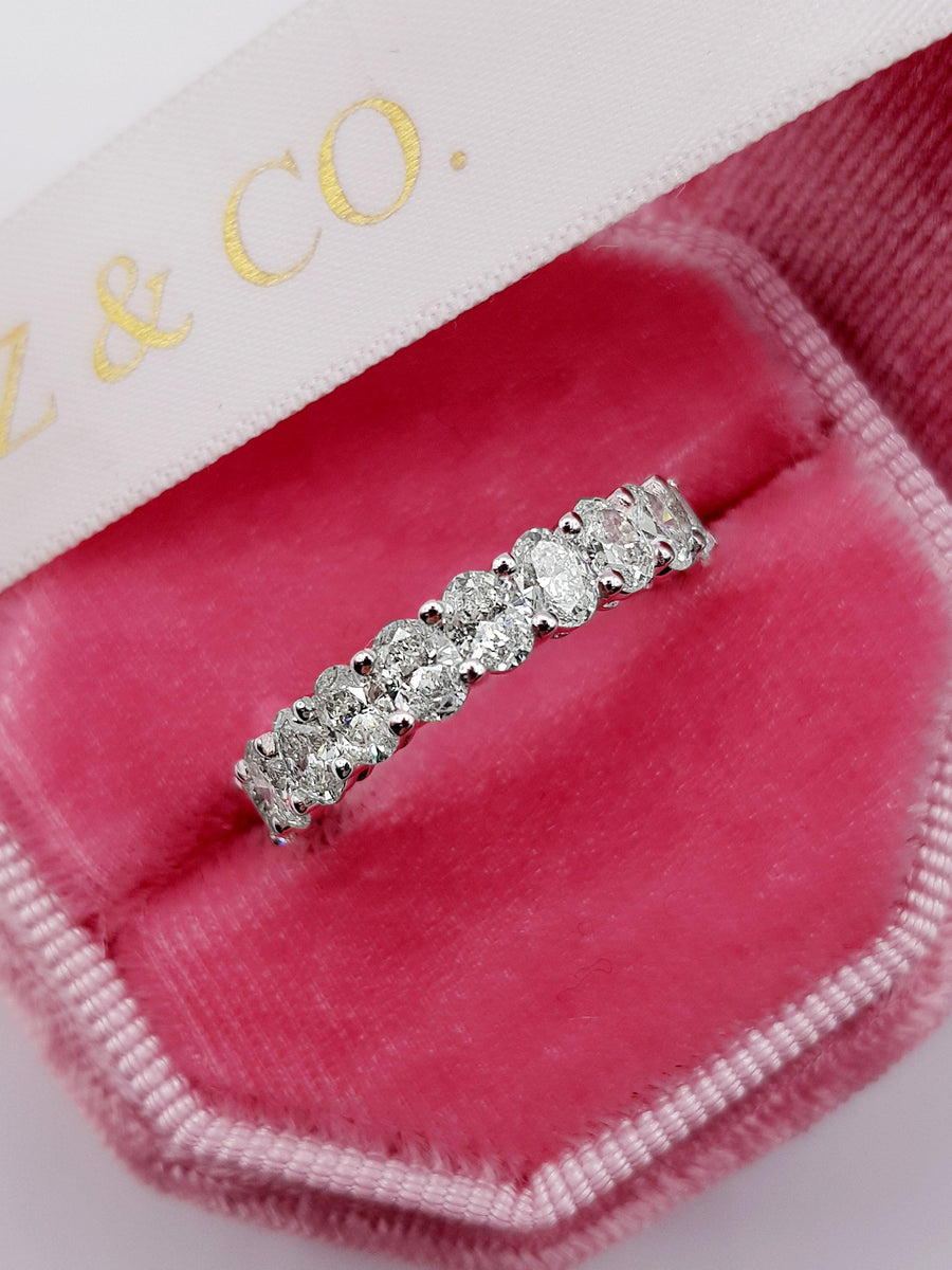 3 ct Oval Cut Diamond Eternity Band - BenzDiamonds