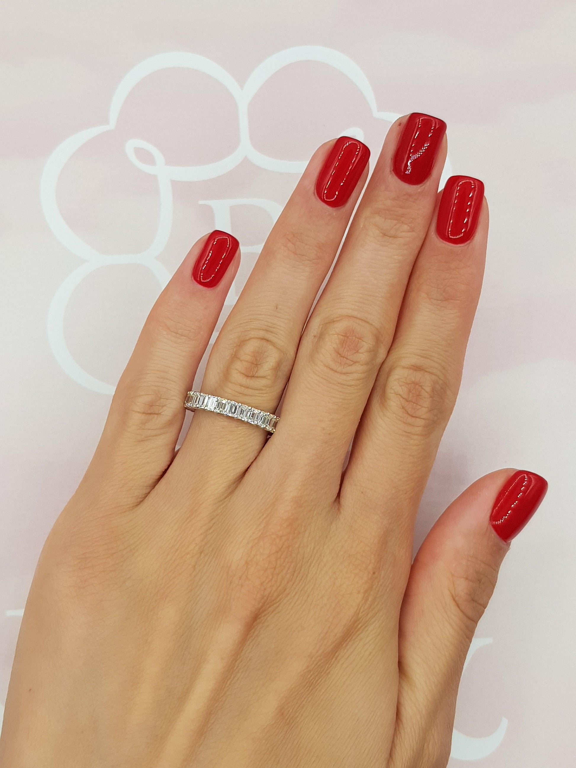 2.5 ct Emerald Cut Diamond Eternity Band - BenzDiamonds