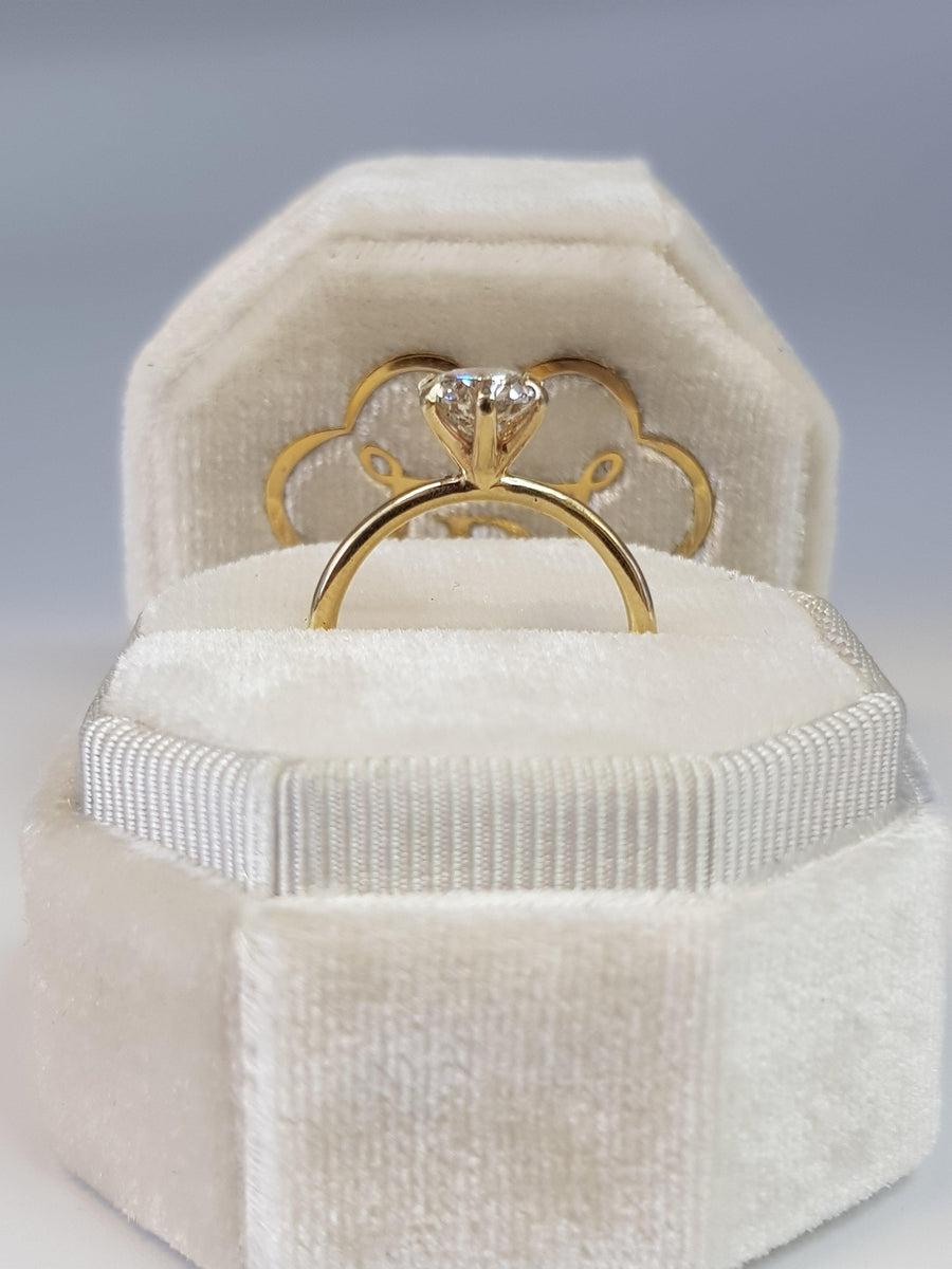 1.01 Carat Round Brilliant Cut Six Prongs Diamond Engagement Ring in Yellow Gold - BenzDiamonds