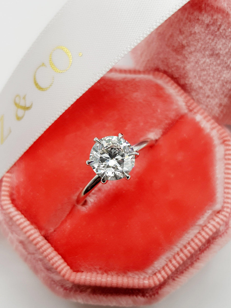 1.50 Carat Round Brilliant Cut Six Prongs Diamond Engagement Ring - BenzDiamonds