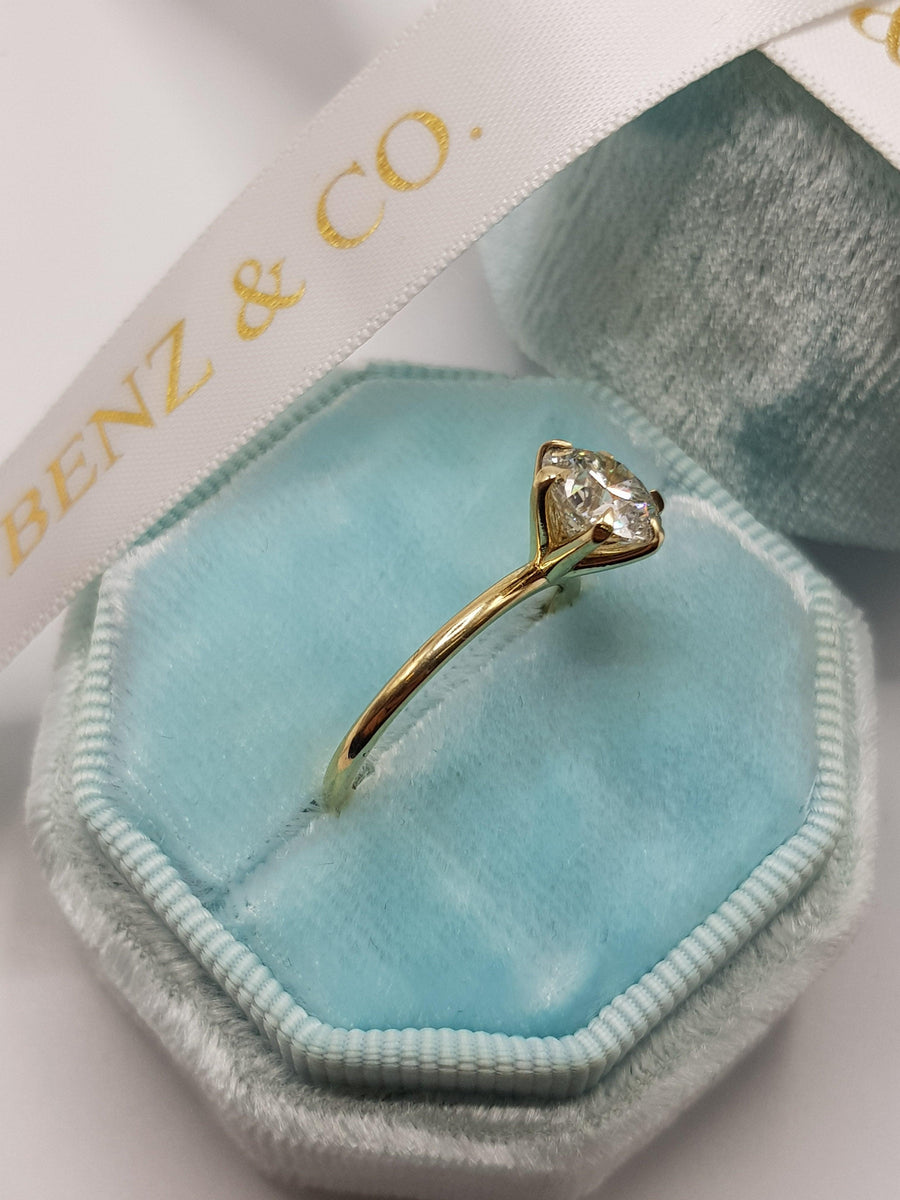 1.50 Carat Round Brilliant Cut Six Prongs Diamond Engagement Ring in Yellow Gold - BenzDiamonds