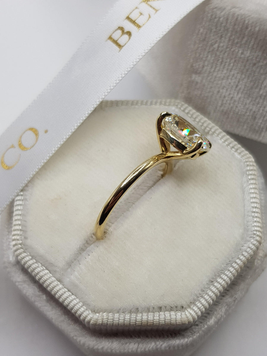 3 Carat Oval Cut Solitaire Diamond Engagement Ring - BenzDiamonds