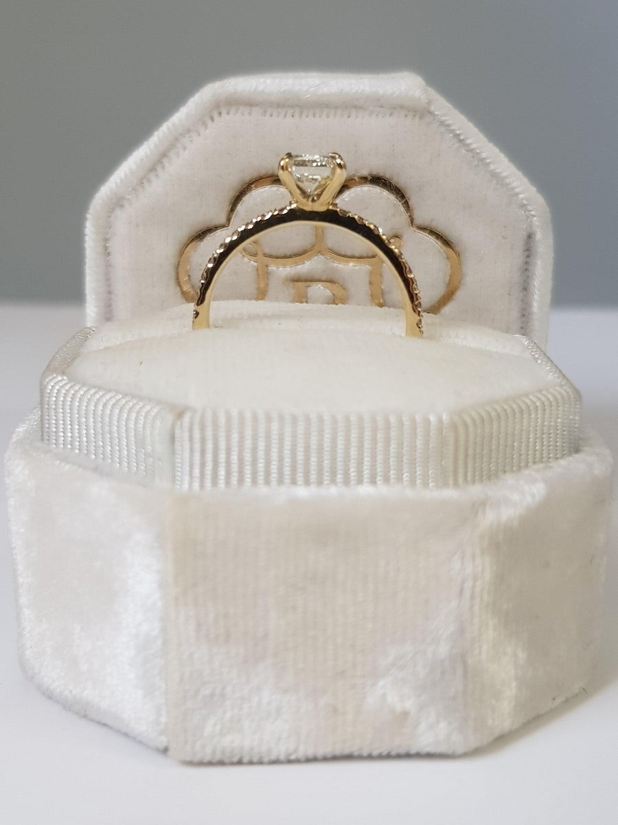 1.22 Carats Radiant Cut Micropaved Side Stones Diamond Engagement Ring - BenzDiamonds