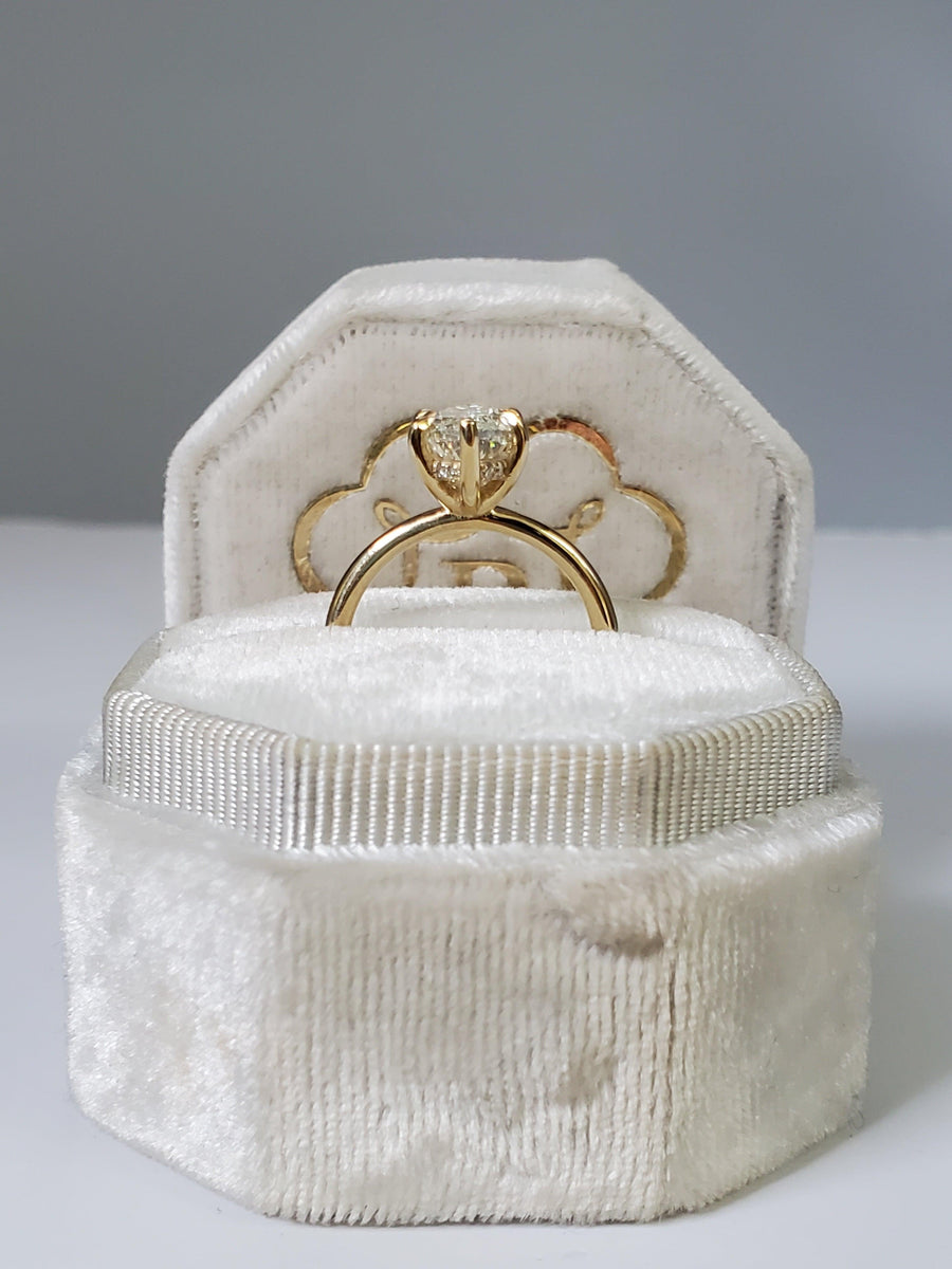 2.17 Carats Marquise Cut Solitaire Hidden Halo Diamond Engagement Ring - BenzDiamonds