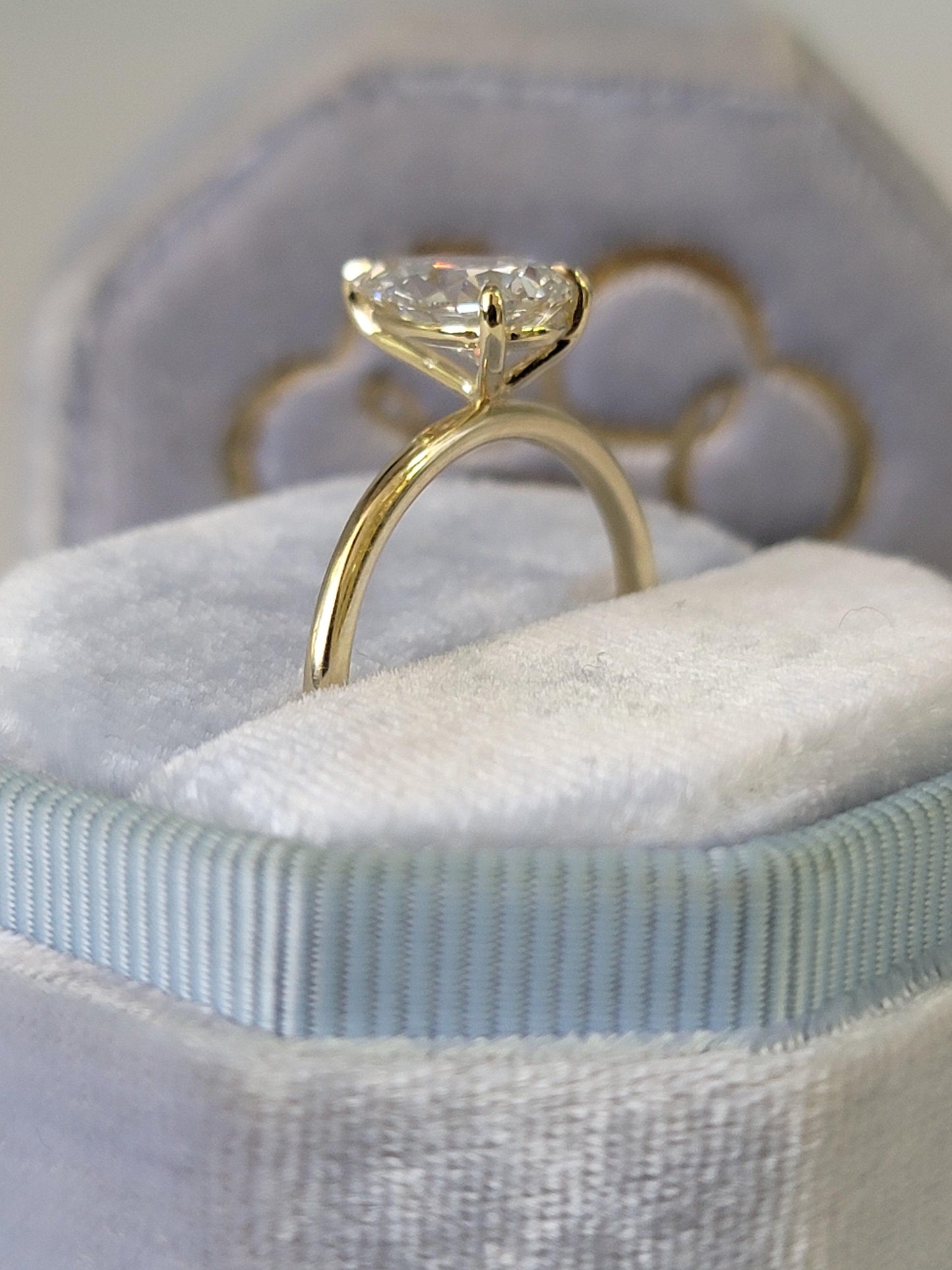 1.54 Carat Lab Grown Pear Shape Solitaire Diamond Engagement Ring - BenzDiamonds