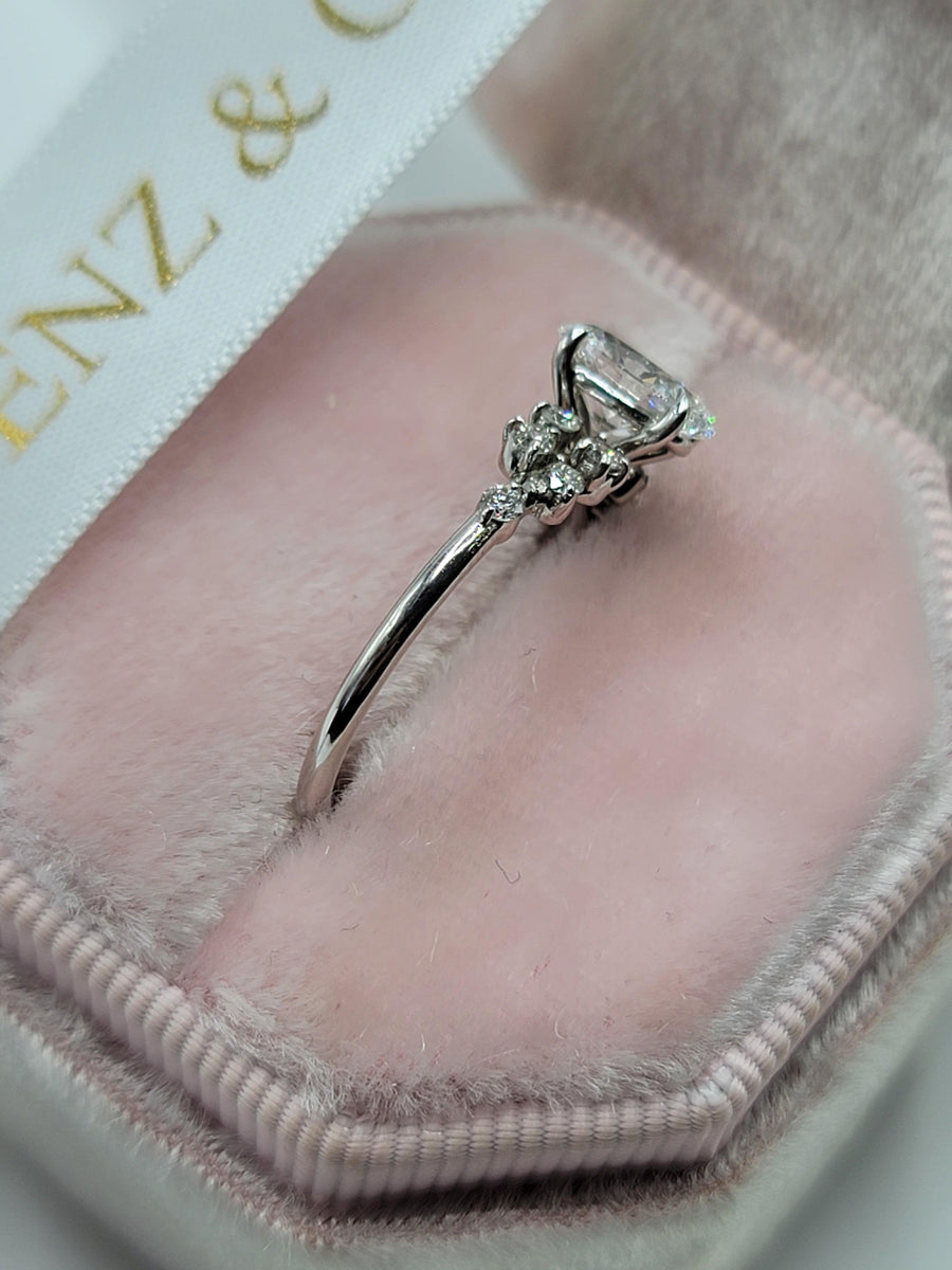 1.50 Carats Lab Grown Oval Cut Twilight Diamond Engagement Ring - BenzDiamonds