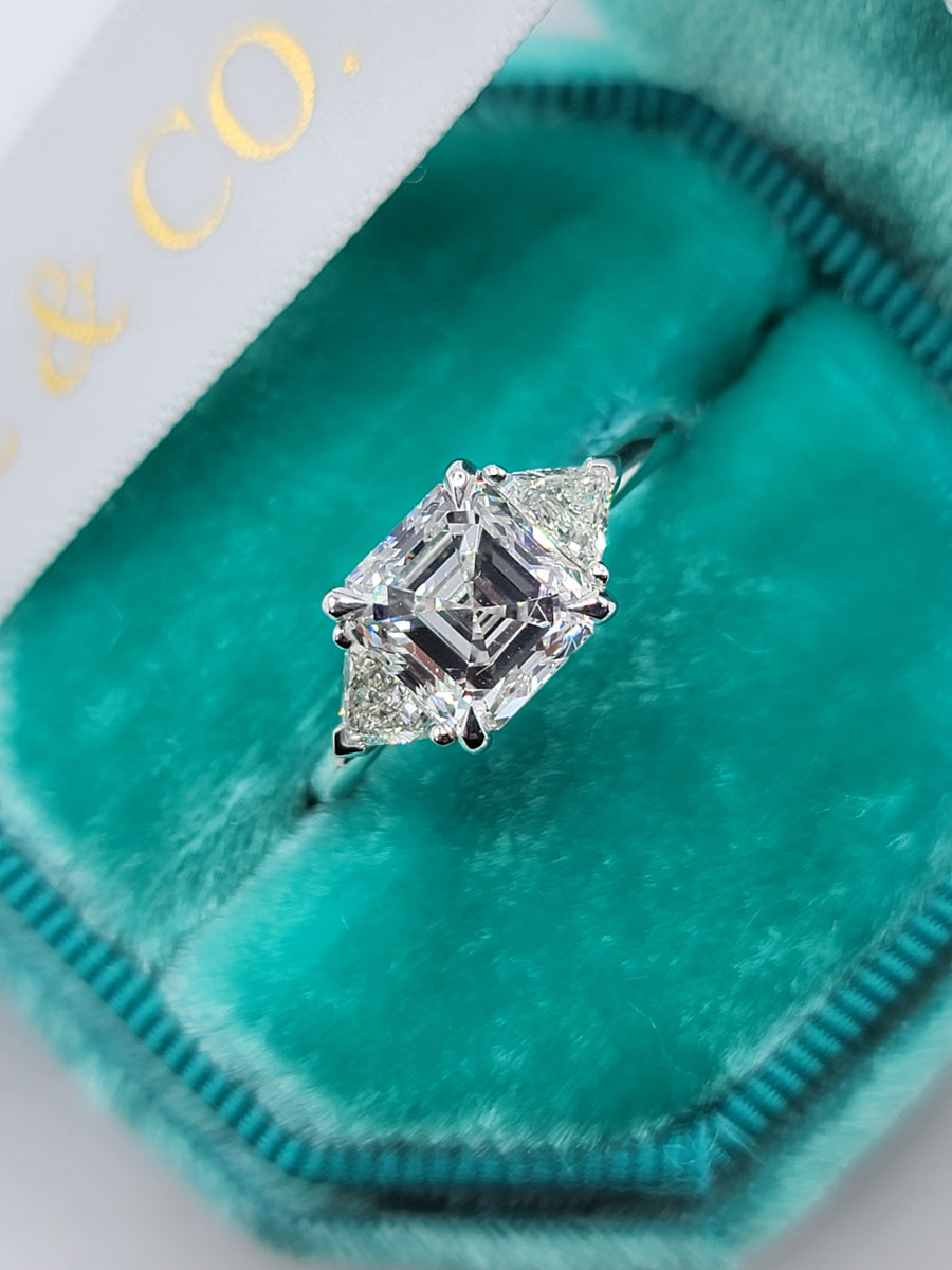 1.50 Carat Trillion Princess Diamond Engagement Ring