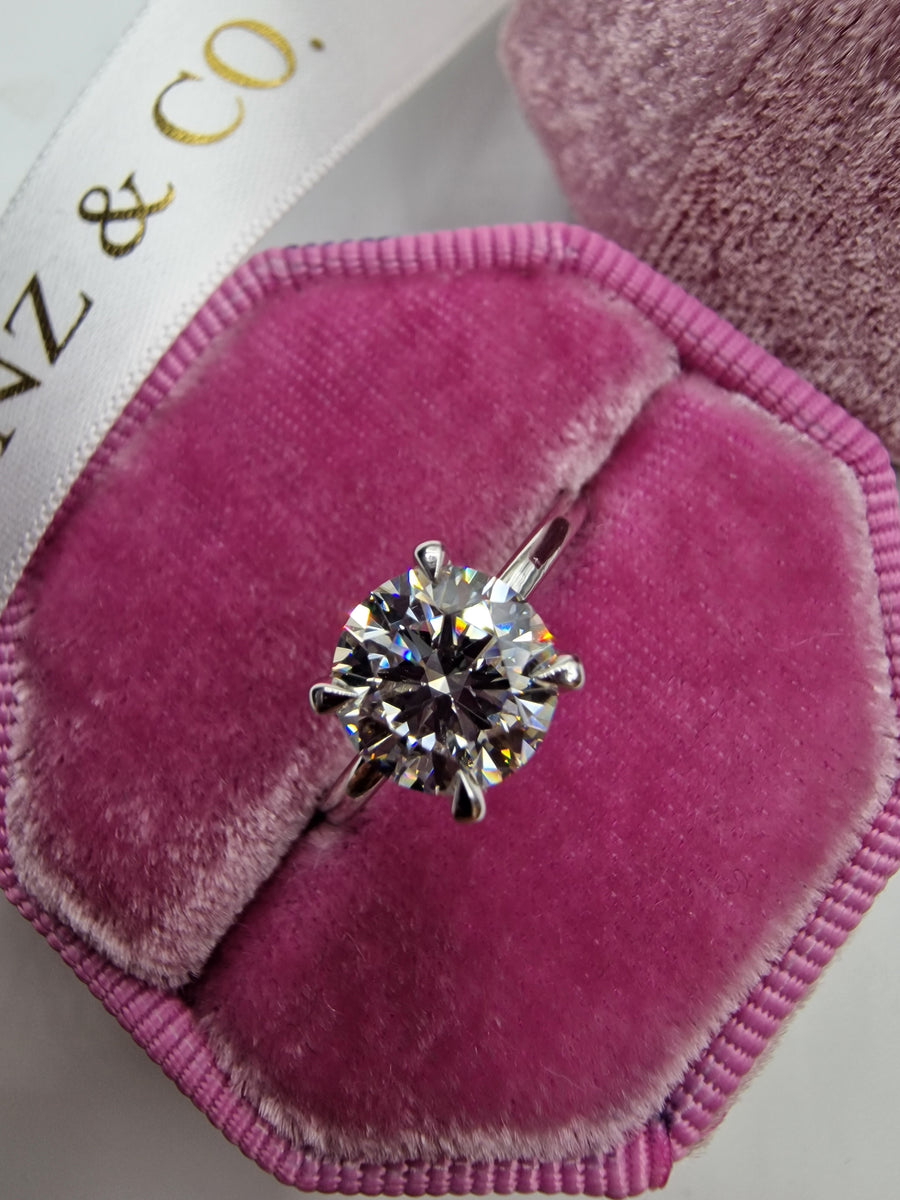 1.50 Carat Lab Grown Round Brilliant Cut Solitaire Diamond Engagement Ring in White Gold