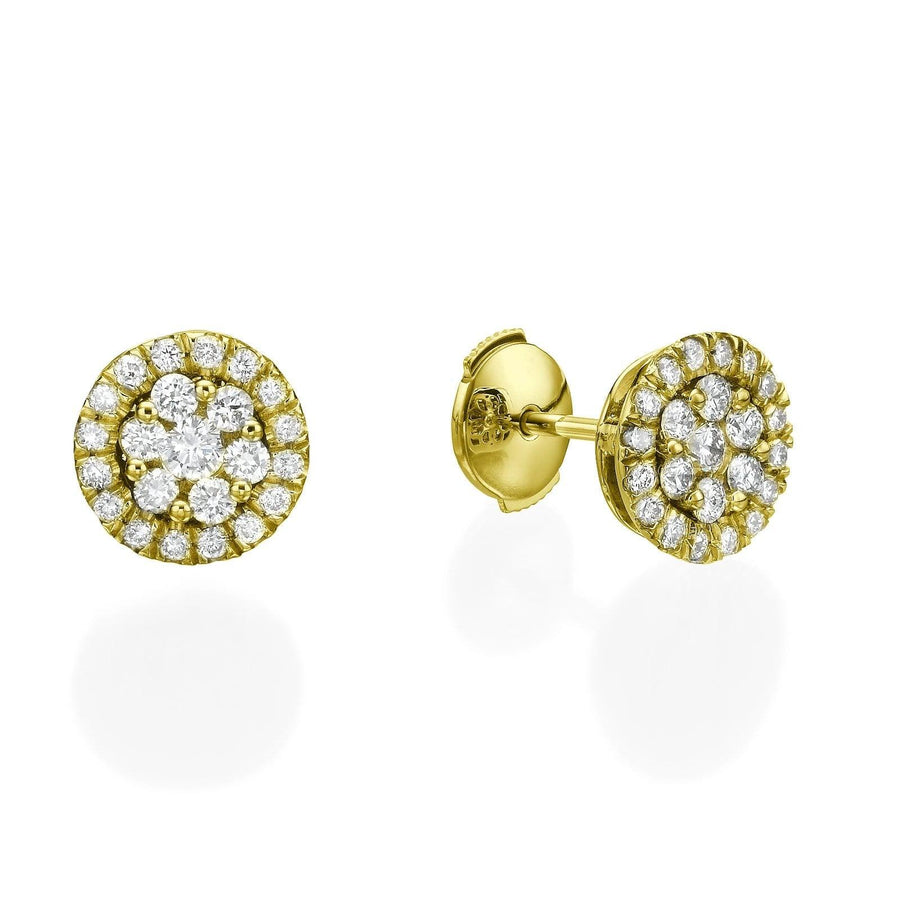Round Diamond Cluster Earrings - BenzDiamonds