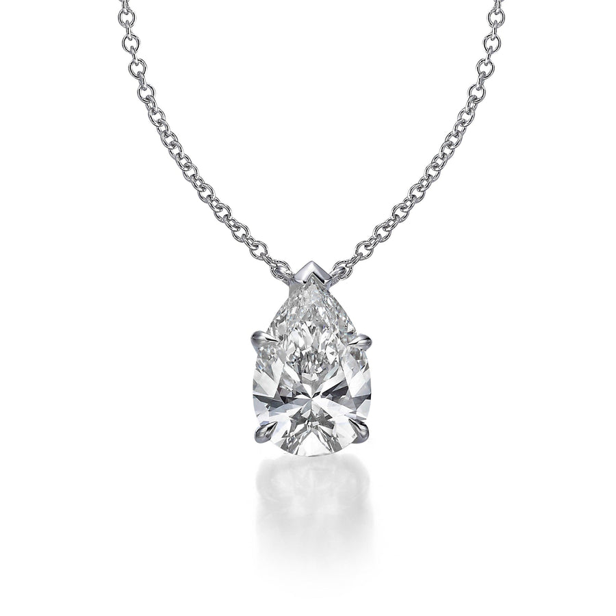 2.52 ct Lab Grown Pear Shape Diamond Solitaire Pendant Necklace - BenzDiamonds