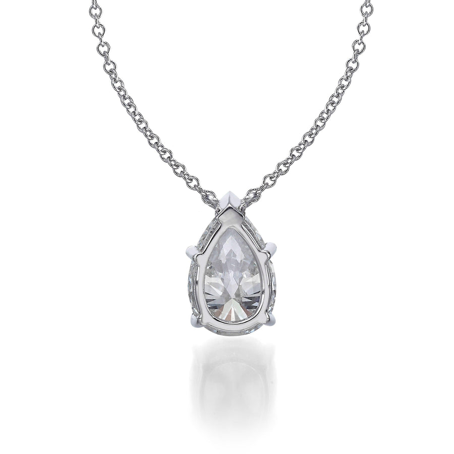 2.52 ct Lab Grown Pear Shape Diamond Solitaire Pendant Necklace - BenzDiamonds