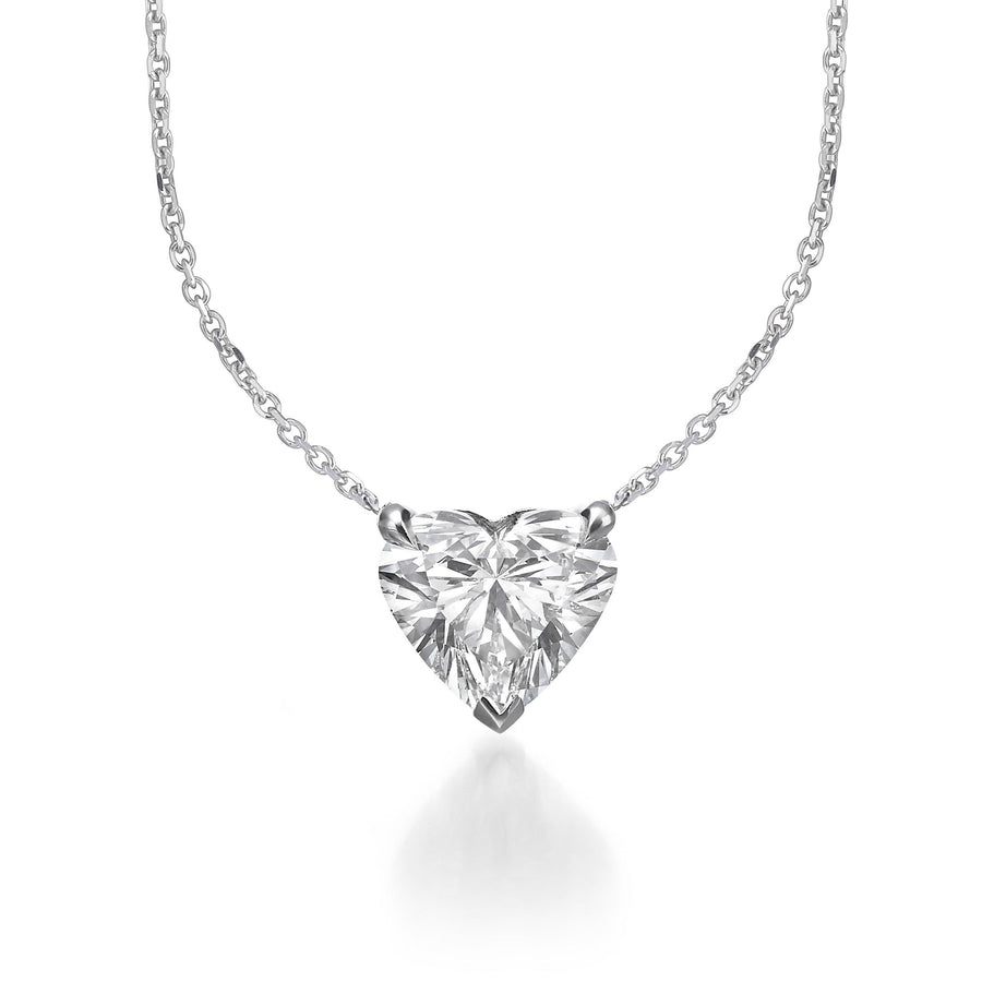 2.03 ct Lab Grown Heart Shape Diamond Solitaire Pendant Necklace - BenzDiamonds