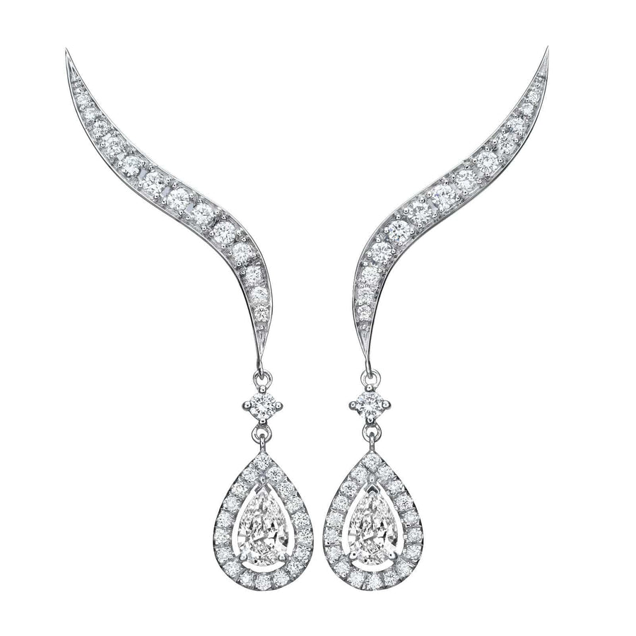 1.52 ct Climber Earrings - Pearfection Collection - BenzDiamonds