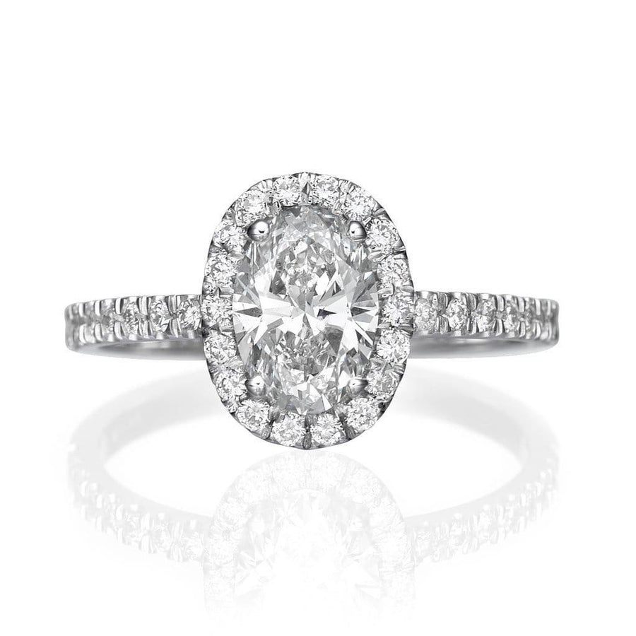 1.62 ct Oval Cut Diamond Engagement Ring - BenzDiamonds
