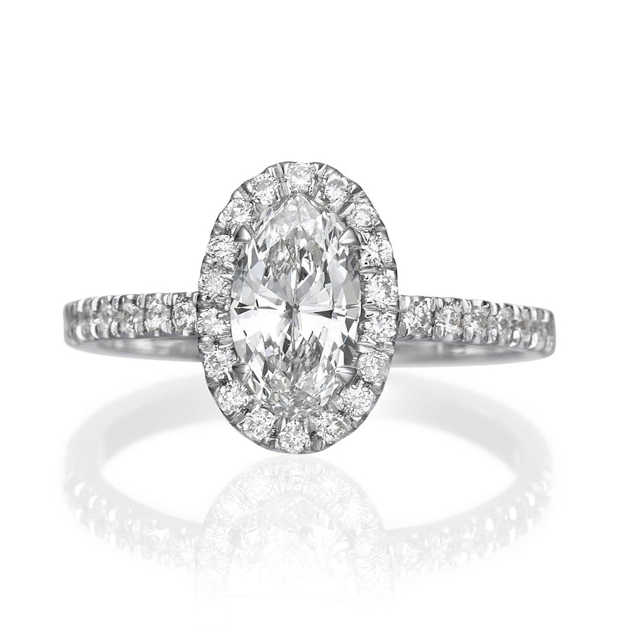 1.56 ct Oval Cut Diamond Engagement Ring - BenzDiamonds