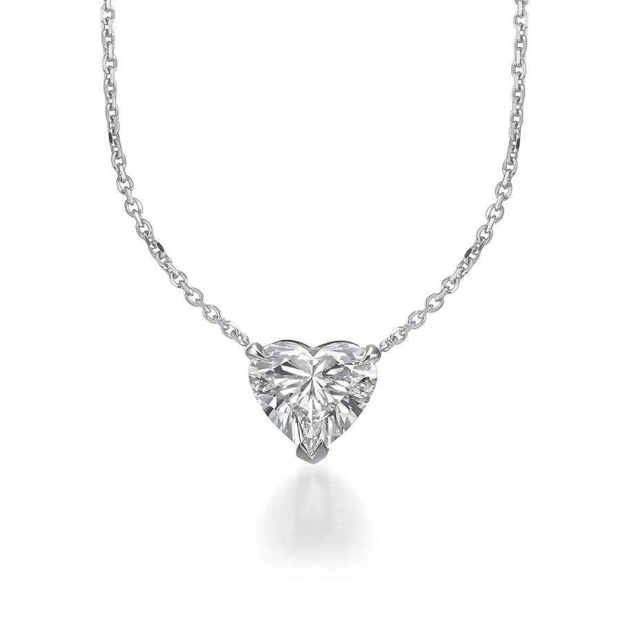1.50 ct Lab Grown Heart Shape Diamond Solitaire Pendant Necklace - BenzDiamonds