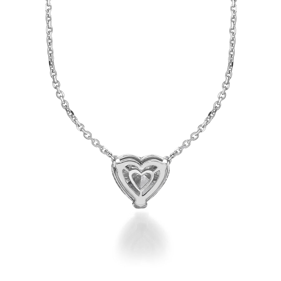 1.50 ct Lab Grown Heart Shape Diamond Solitaire Pendant Necklace - BenzDiamonds