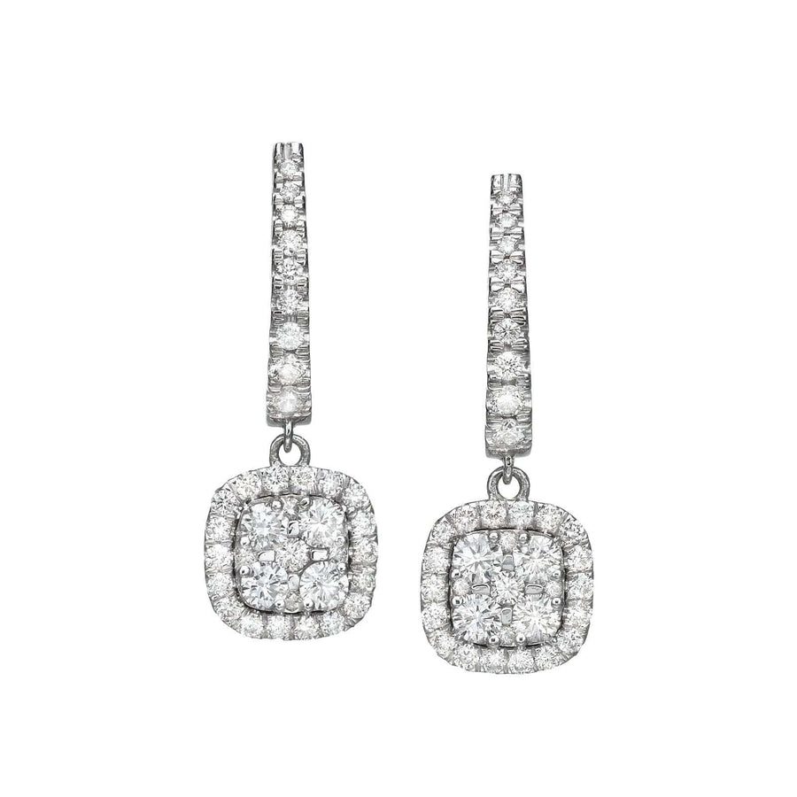Big dangle diamond earrings Clearance