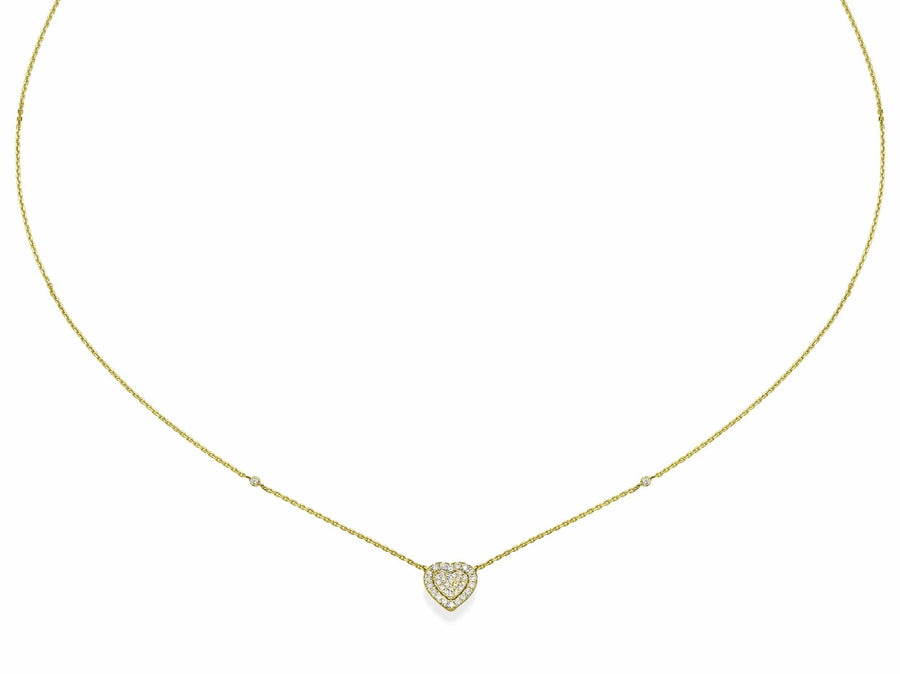 Big Heart Shaped Diamond Cluster Pendant Necklace - BenzDiamonds