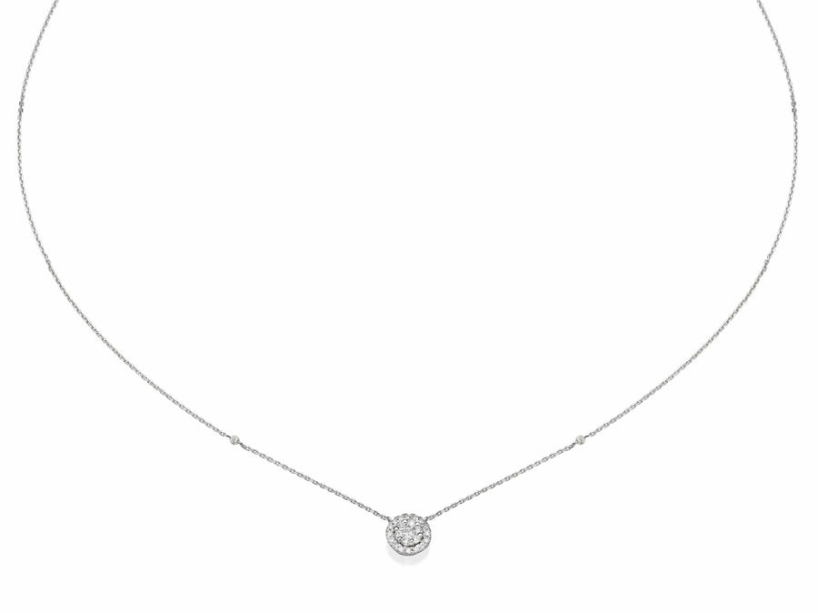 Big Round Shaped Diamond Cluster Pendant Necklace - BenzDiamonds