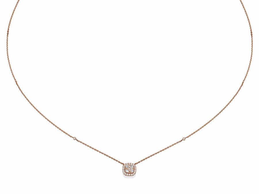 Big Cushion Shaped Diamond Cluster Pendant Necklace - BenzDiamonds