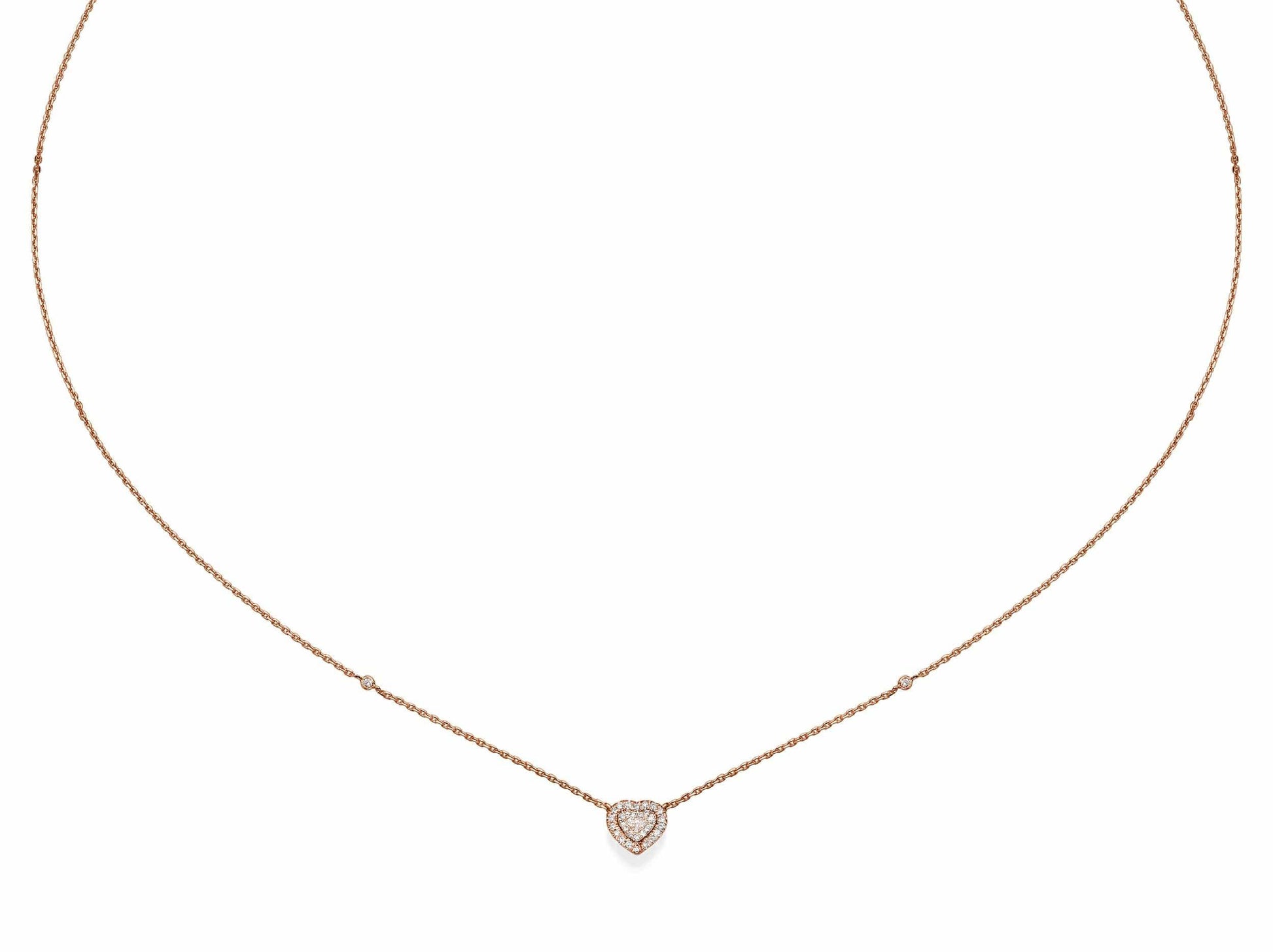 Heart Shaped Diamond Cluster Pendant Necklace - BenzDiamonds