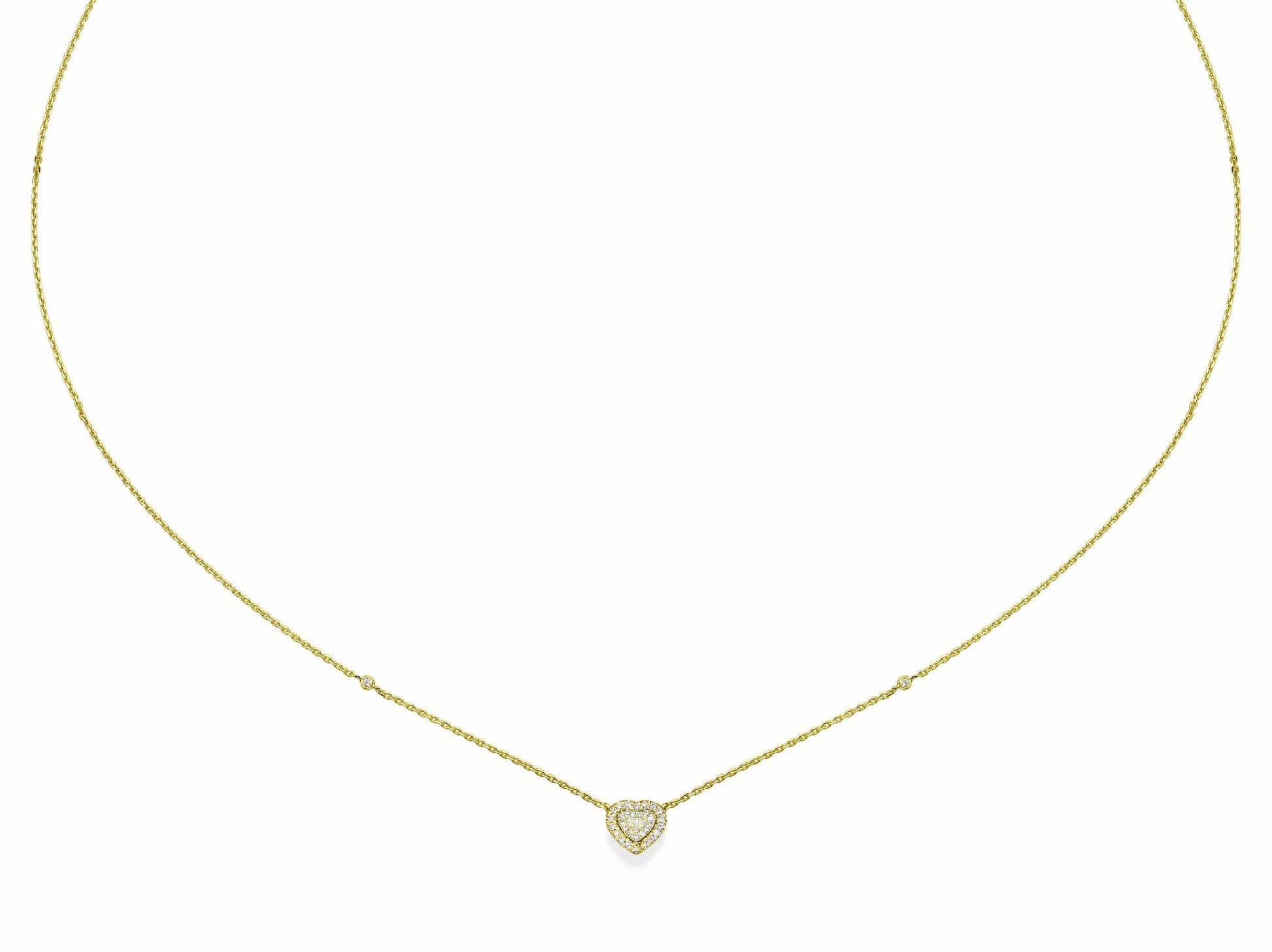 Heart Shaped Diamond Cluster Pendant Necklace - BenzDiamonds