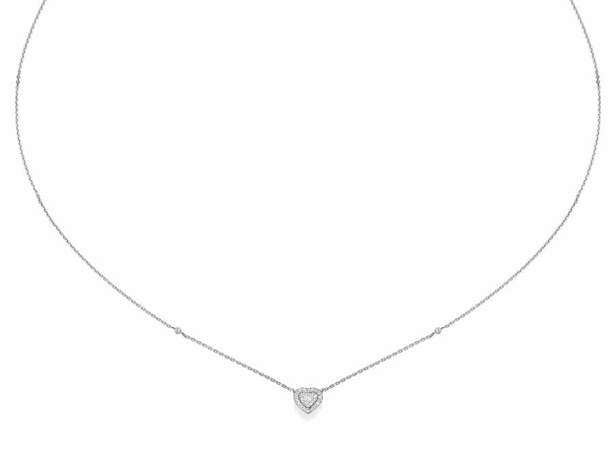 Heart Shaped Diamond Cluster Pendant Necklace - BenzDiamonds