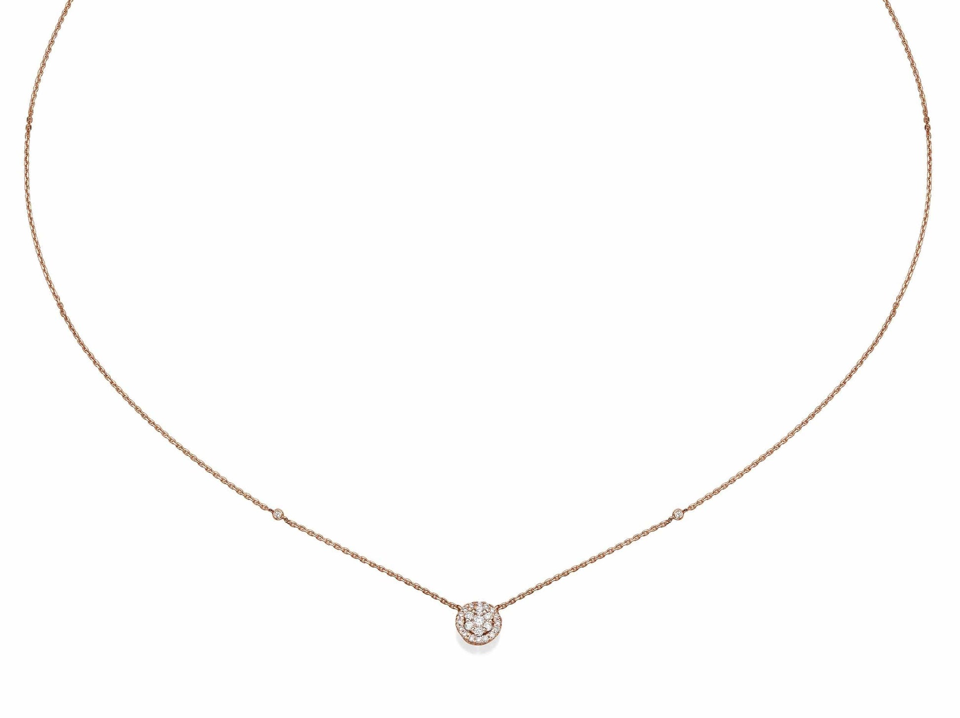 Round Shaped Diamond Cluster Pendant Necklace - BenzDiamonds