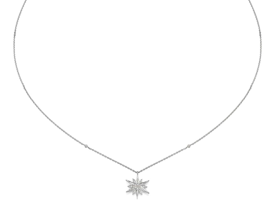Mid Size Star Diamond Pendant Necklace - BenzDiamonds