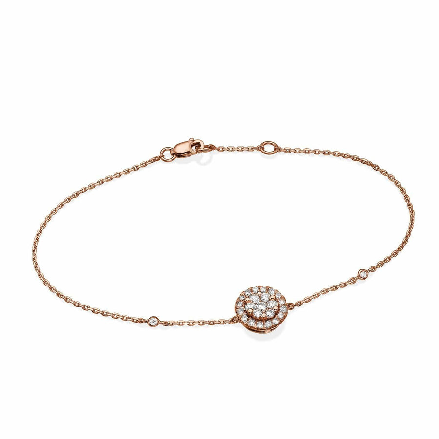 Big Round Diamond Cluster Bracelet In 18K Gold - BenzDiamonds