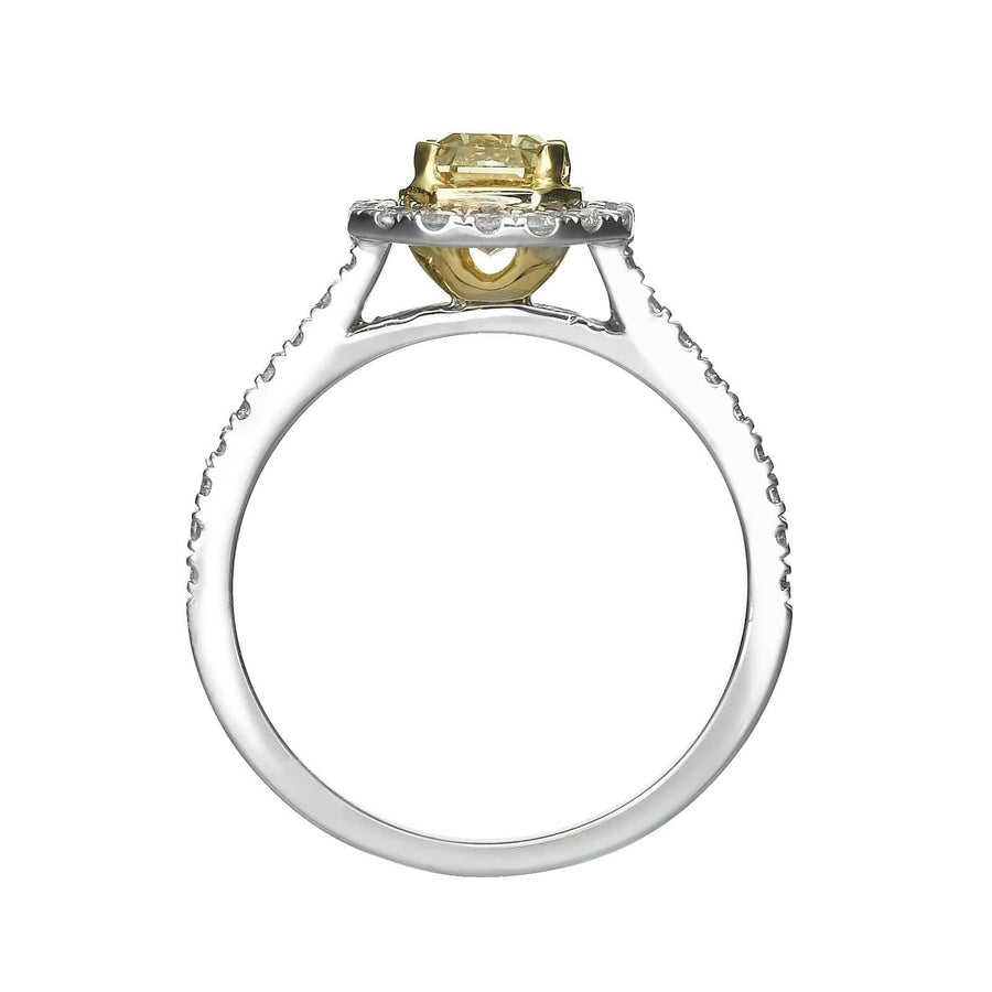 1.40 ct Fancy Intense Yellow Radiant Cut Diamond Engagement Ring - BenzDiamonds